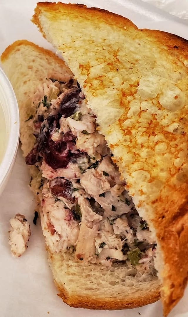 Whole Cranberry Walnut Chicken Salad Sandwich.