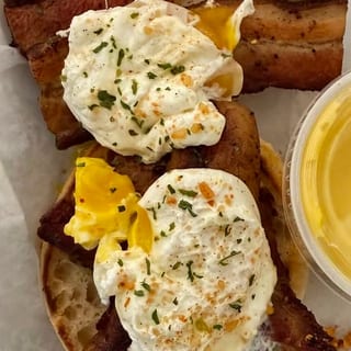 Maple Glazed Pork Belly Eggs Benedict