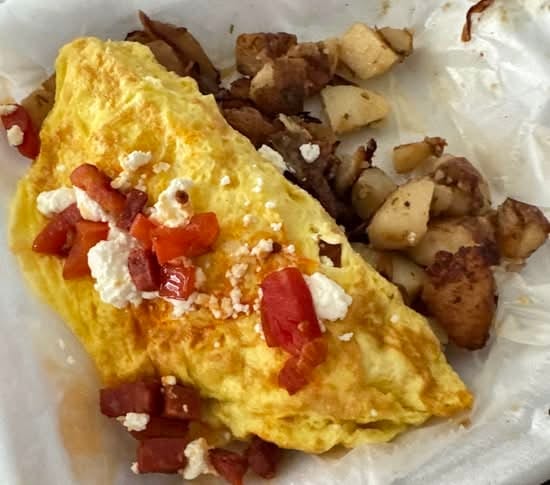 Chorizo Goat Cheese Omelet.