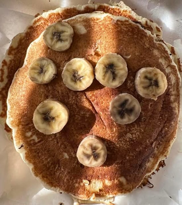 3 Large Stack Banana Pancakes.