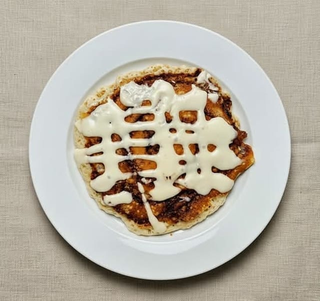 1 Cinnamon Roll Pancake.