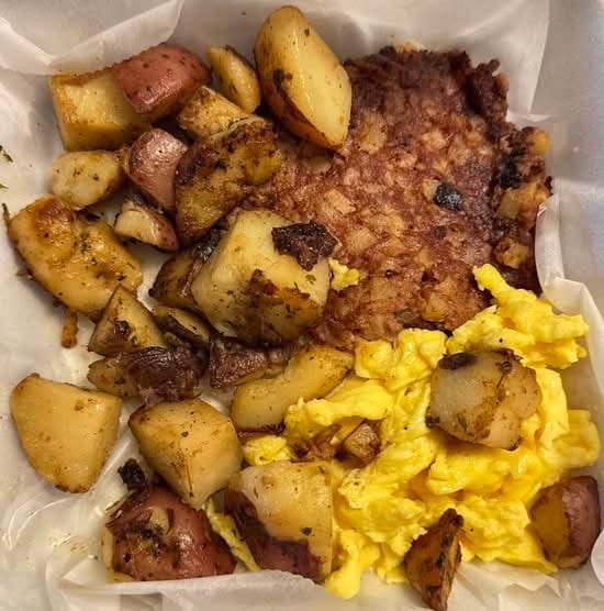 2 Eggs with Corned Beef Hash Breakfast.