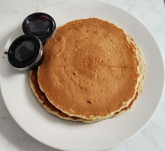 3 Large Stack Strawberry Pancakes.